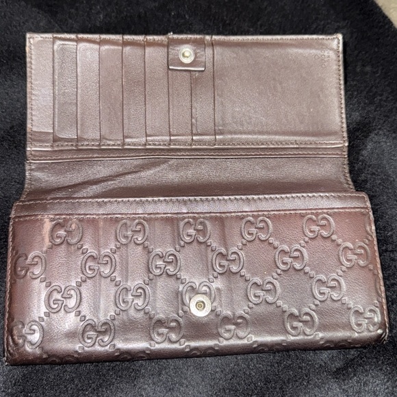 Women’s or Men’s Chocolate Vintage Gucci Long Wallet. So many pockets and 7/10 - Picture 4 of 17